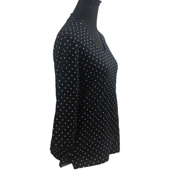 Isaac Mizrahi Black & White Pima Cotton Printed Top Size XS US 2–4 - Picture 3 of 7